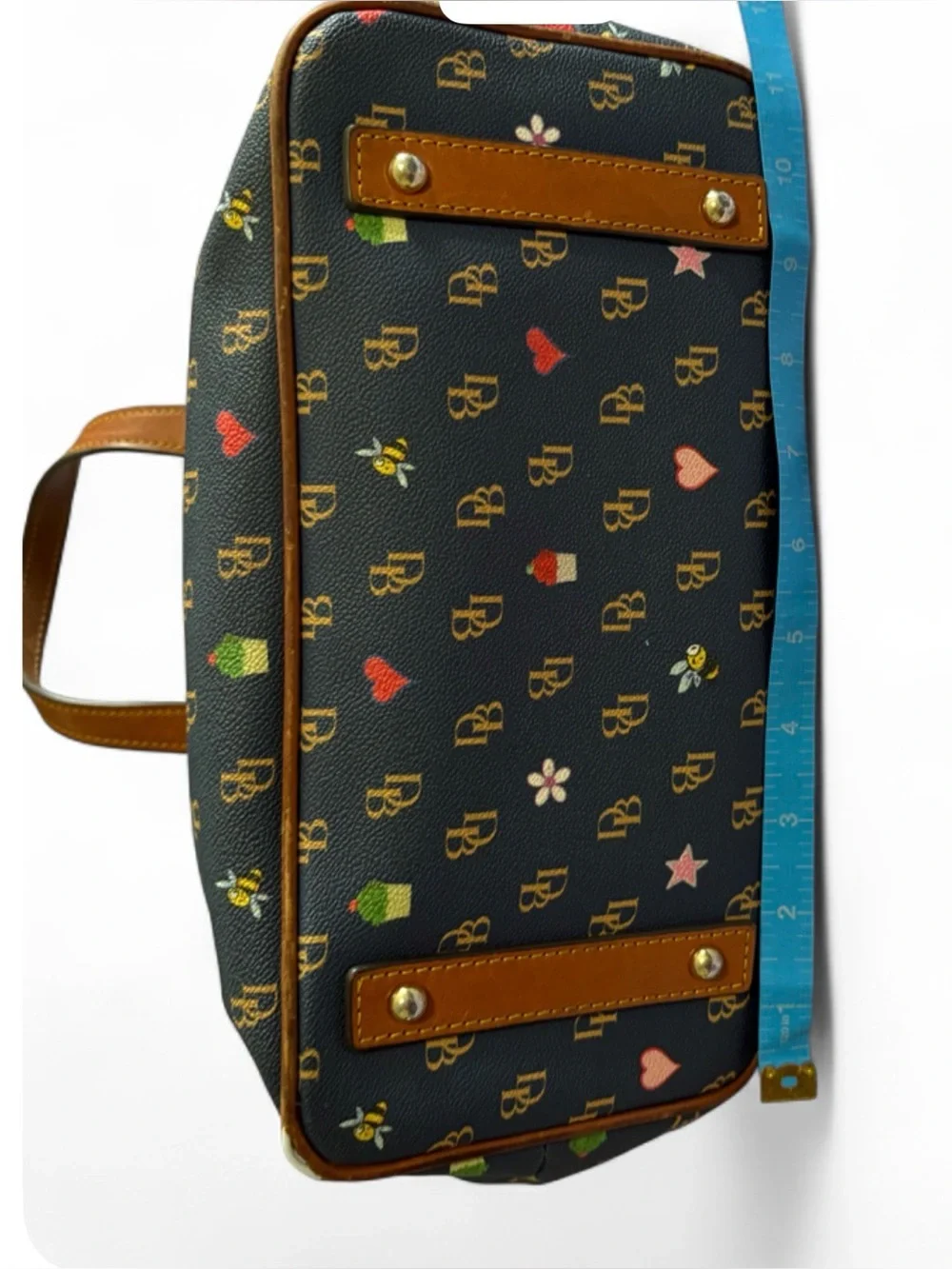 Dooney & Bourke DB Monogram Novelty Satchel Bag With Matching Coin Pouch